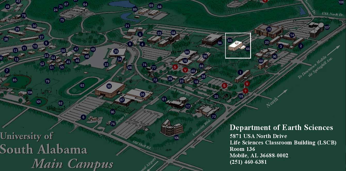 Campus Map showing Life Sciences building