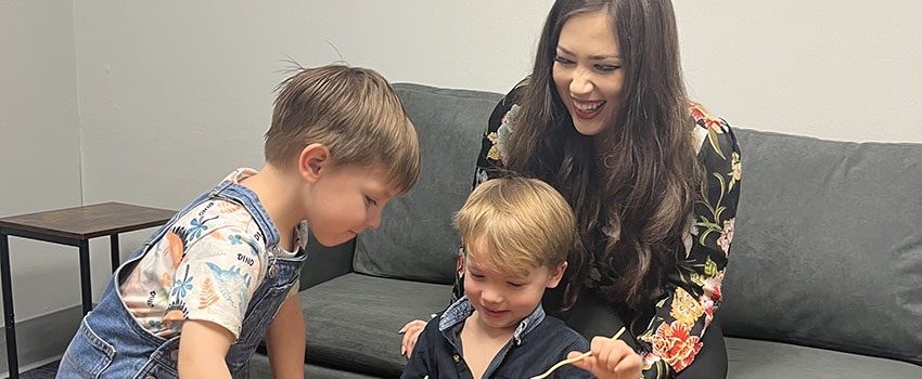 Psychologist working with children.