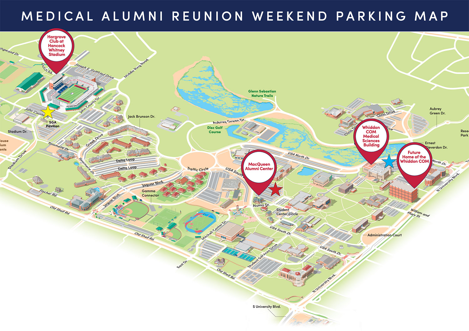 Medical Alumni Reunion Weekend Parking Map