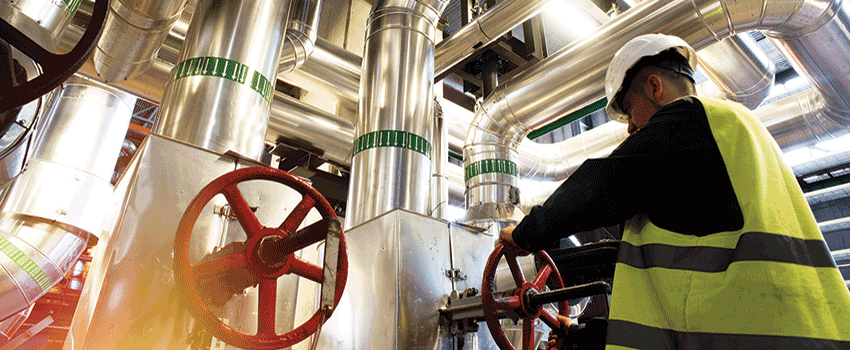 Chemical Engineer working in a plant.