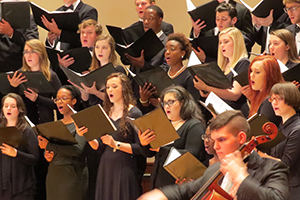 Students in a vocal performance.