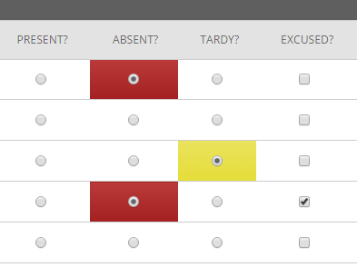 Mark Absent and Tardy