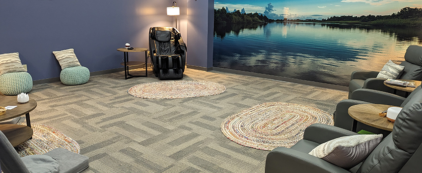 Relaxation room in Counseling and Testing.