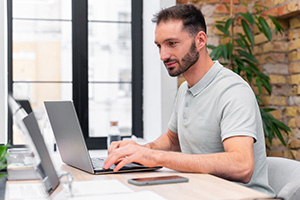 Man working on laptop