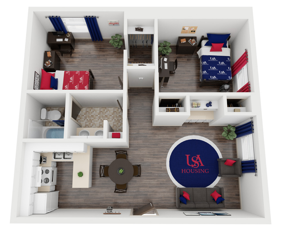 3D floor plan of Beta