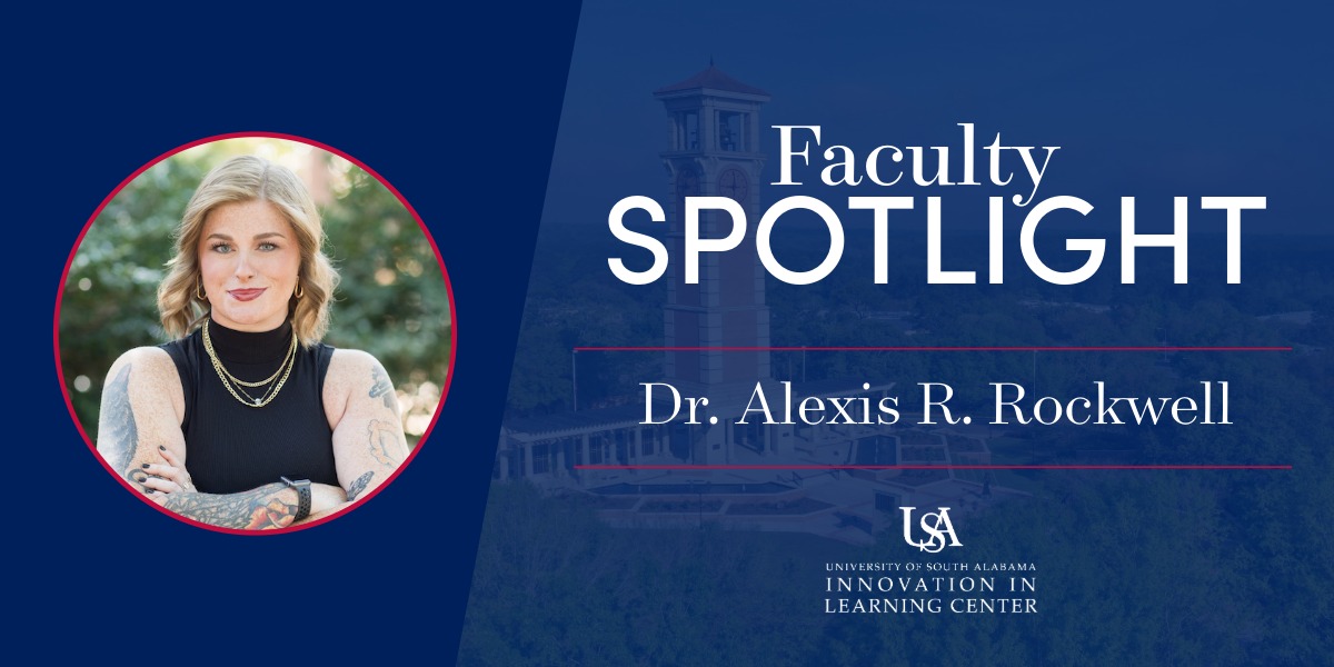 faculty spotlight banner with a photo of dr. alexis r. rockwell
