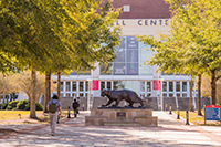 media relations photography - Jaguar statue at Mitchell Center